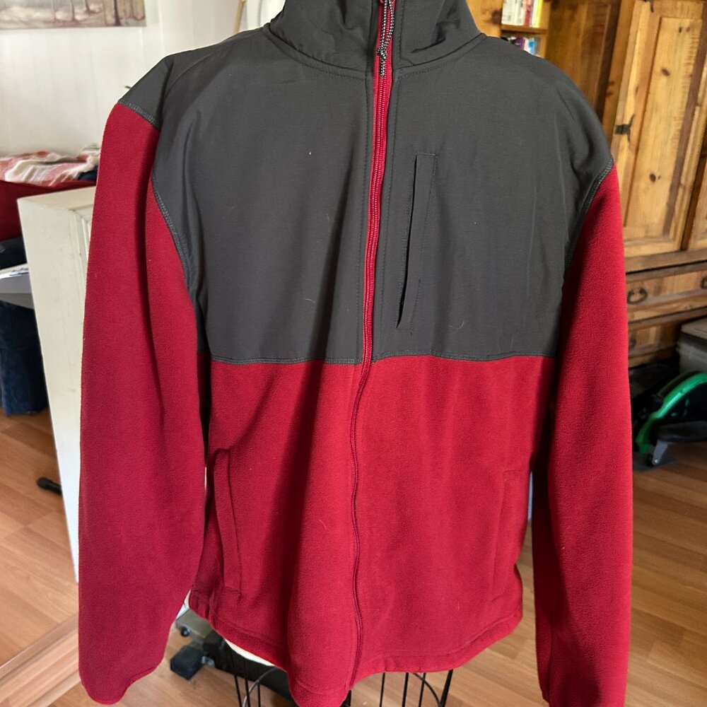 St. John's Bay 2-tone Red and Gray Men's Zippered Jacket-  Men's L